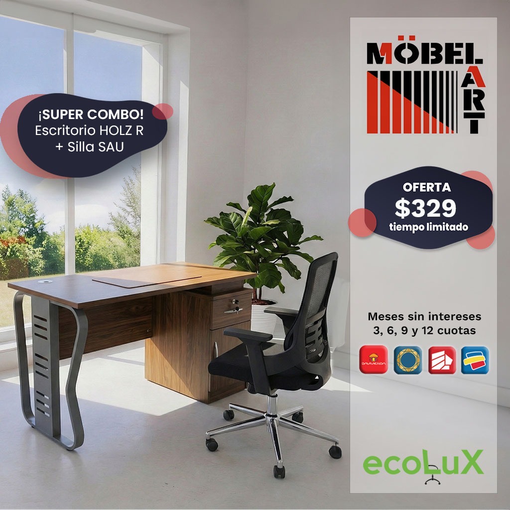 SuperCOMBO Escritorio HOLZ R y silla SAU