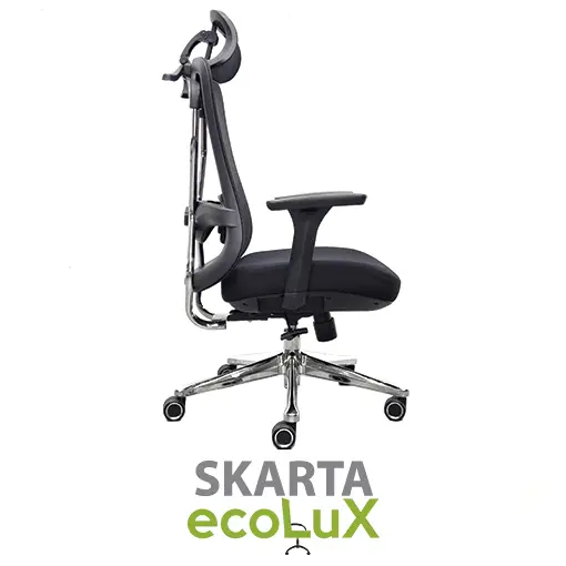 Vista lateral silla Ergoflex Skarta con respaldo alto para usuarios de mayor estatura