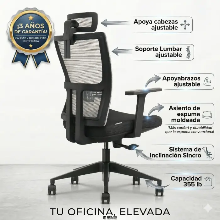 Silla Ejecutiva ATHOS MAX PLUS — Respaldo malla ergonómico | MobelArt